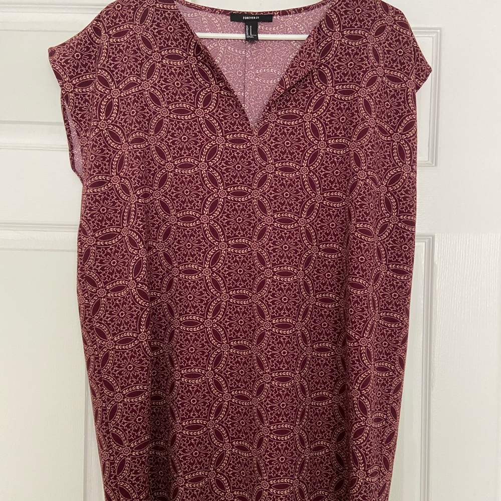 Forever 21 Print Sleeveless Tunic Dress Size M